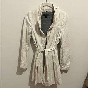 J. Crew Cream Belted Trench Coat